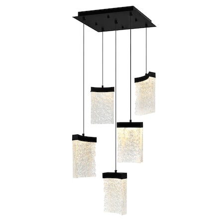 Cwi Lighting Lava Integrated LED Black Mini Pendant 1587P12-5-101